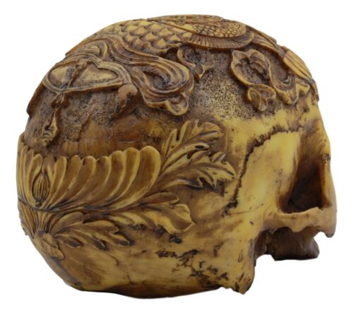 Ebros Gift Tibetan Buddhist And Hindu Kapala Tantric Ritual Skull Statue With Ashtamangala