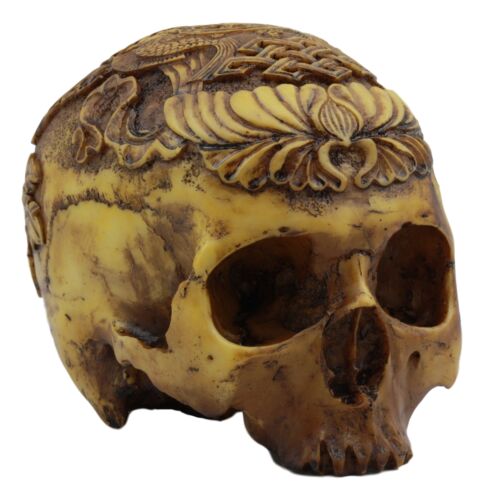 ebros gift Tibetan Buddhist And Hindu Kapala Tantric Ritual Skull Statue With Ashtamangala