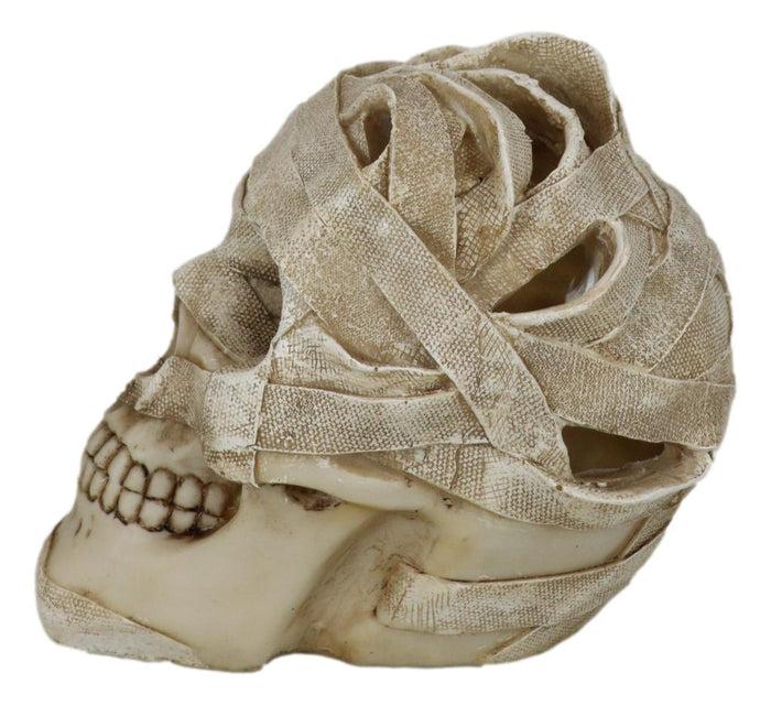 Ebros Gift Tomb Of Egypt Mummy Sarcophagus Skull With Multicolor Glowing LED Light Figurine