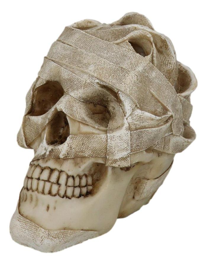 Ebros Gift Tomb Of Egypt Mummy Sarcophagus Skull With Multicolor Glowing LED Light Figurine