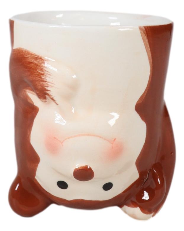 Ebros Gift Topsy Turvy Ceramic Rainforest Baby Ape Monkey Latte Juice Dessert Mini Mug Cup