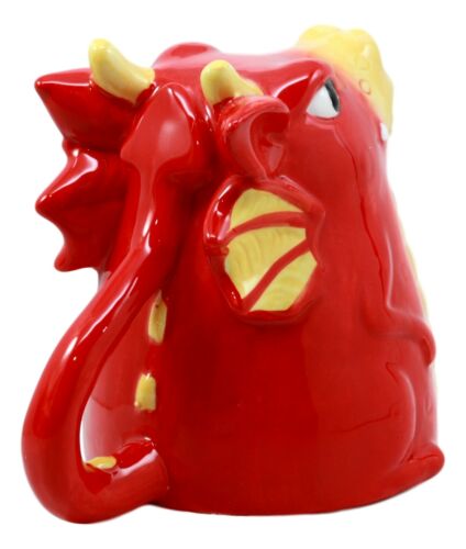 Ebros Gift Topsy Turvy Ceramic Red Pyre Dragon Coffee Mug Drink Cup 11oz Collectible