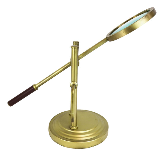 Ebros Gift Traditional Gold Finish Desktop Aluminum Adjustable Magnifier Magnifying Glass