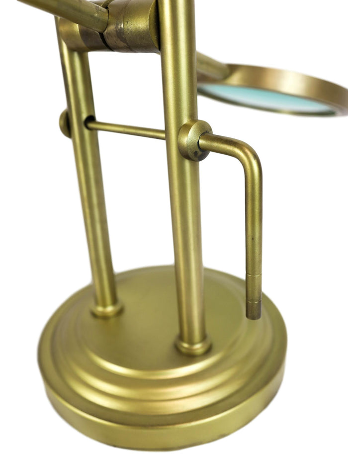 Ebros Gift Traditional Gold Finish Desktop Aluminum Adjustable Magnifier Magnifying Glass