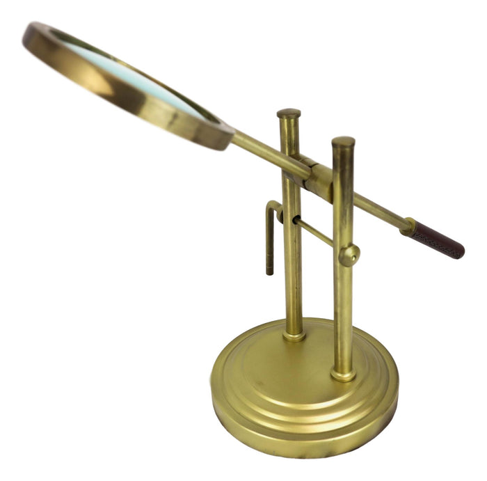 Ebros Gift Traditional Gold Finish Desktop Aluminum Adjustable Magnifier Magnifying Glass