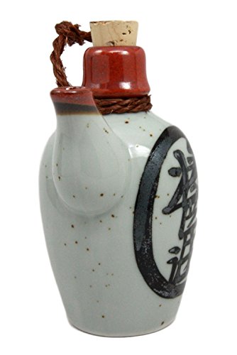 Ebros Gift Traditional Japanese Tenmoku Porcelain Soy Sauce Condiment Dispenser Flask 6oz