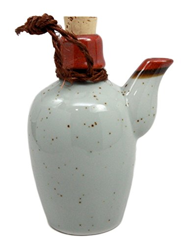 Ebros Gift Traditional Japanese Tenmoku Porcelain Soy Sauce Condiment Dispenser Flask 6oz
