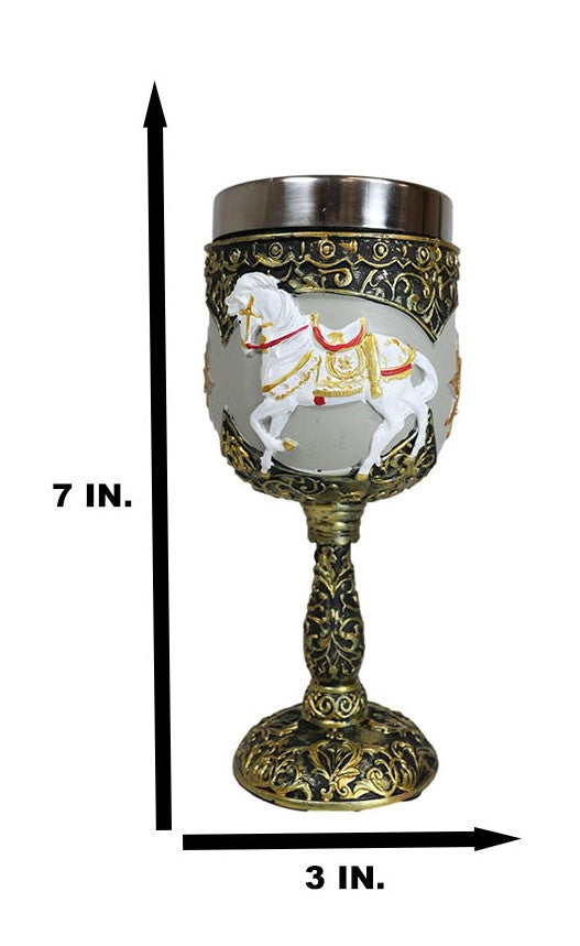 Ebros Gift Trail Of Painted Ponies A Royal Holiday Golden Scroll Pony Horse Wine Goblet