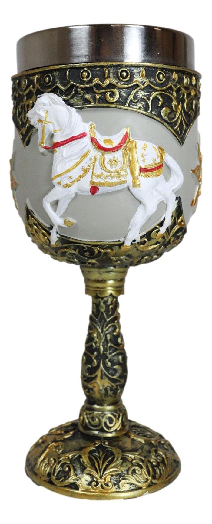 ebros gift Trail Of Painted Ponies A Royal Holiday Golden Scroll Pony Horse Wine Goblet
