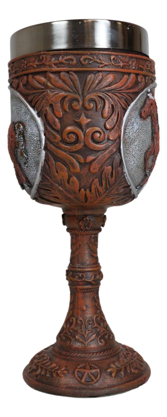 Ebros Gift Trail Of Painted Ponies Carved In History Floral Patterns Horse Wine Goblet