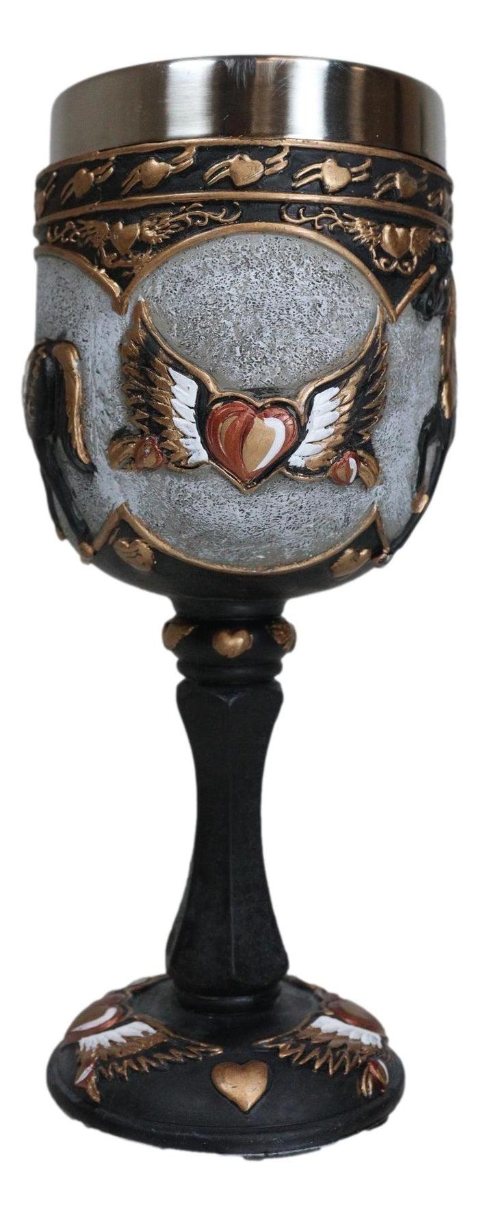 Ebros Gift Trail Of Painted Ponies Heart Of Gold Pony Horse With Winged Heart Wine Goblet