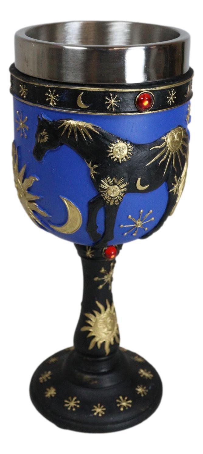 Ebros Gift Trail Of Painted Ponies Sky Of Enchantment Celestials Sun Moon Horse Wine Goblet