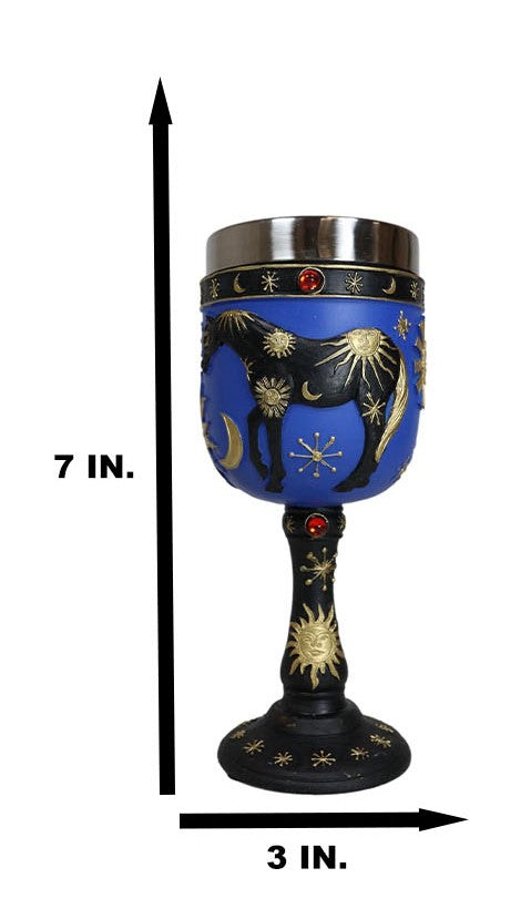 Ebros Gift Trail Of Painted Ponies Sky Of Enchantment Celestials Sun Moon Horse Wine Goblet