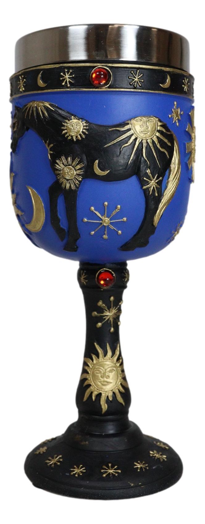 Ebros Gift Trail Of Painted Ponies Sky Of Enchantment Celestials Sun Moon Horse Wine Goblet