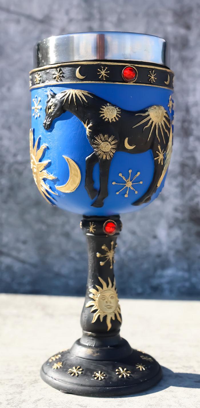 ebros gift Trail Of Painted Ponies Sky Of Enchantment Celestials Sun Moon Horse Wine Goblet