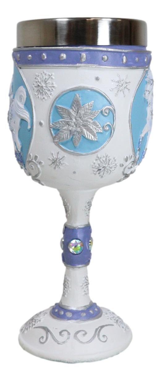 Ebros Gift Trail Of Painted Ponies Snow Crystal Pony With Frost Flakes Horse Wine Goblet