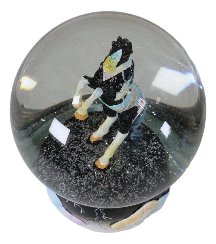 Ebros Gift Trail Of Painted Ponies Western Dark Weather Storm Fury Horse Water Globe Decor