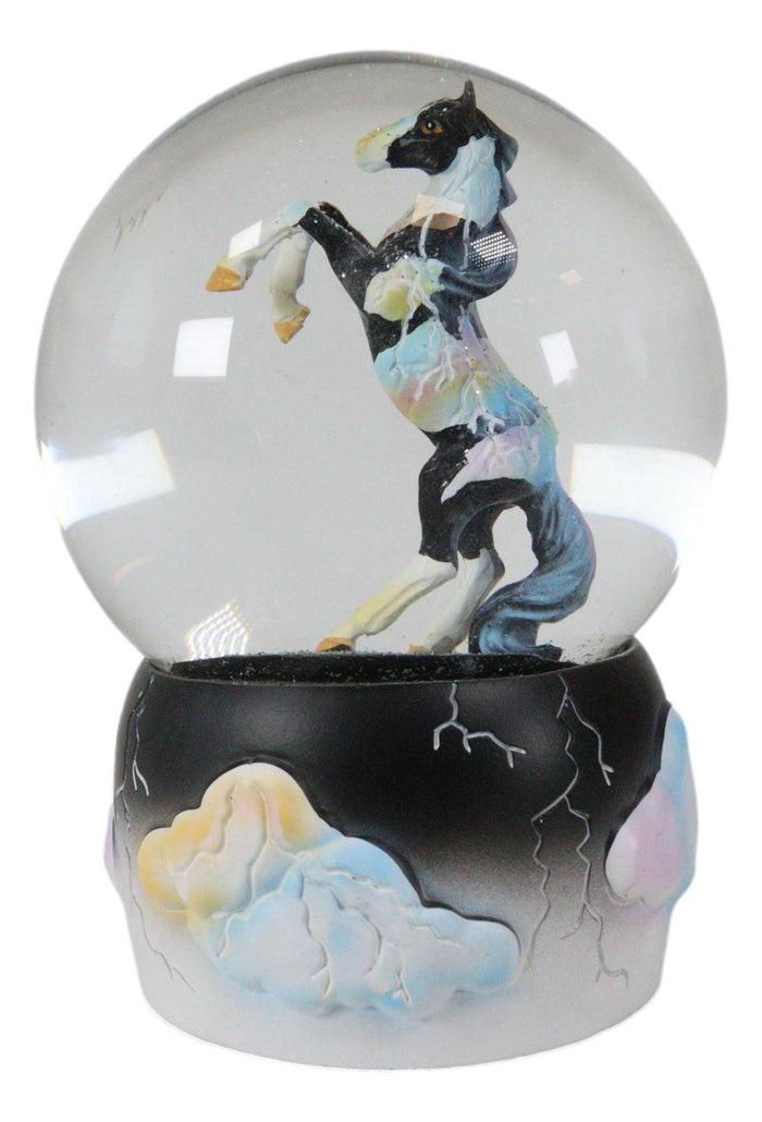 Ebros Gift Trail Of Painted Ponies Western Dark Weather Storm Fury Horse Water Globe Decor