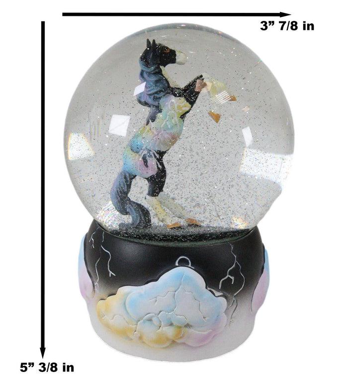 Ebros Gift Trail Of Painted Ponies Western Dark Weather Storm Fury Horse Water Globe Decor