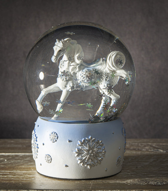 ebros gift Trail Of Painted Ponies Western Frozen Winter Snow Crystal Horse Water Globe