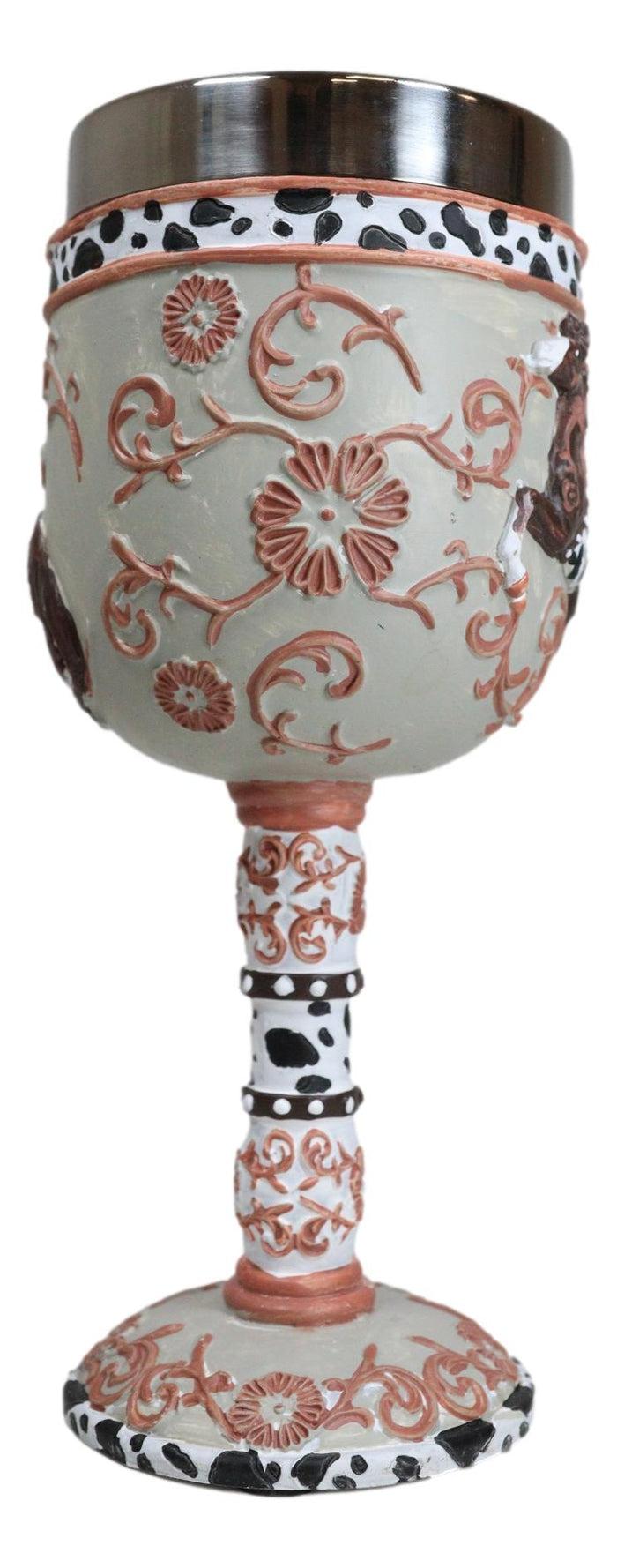 Ebros Gift Trail Of Painted Ponies Western Leather Cowboy Horse Pony Scroll Art Wine Goblet