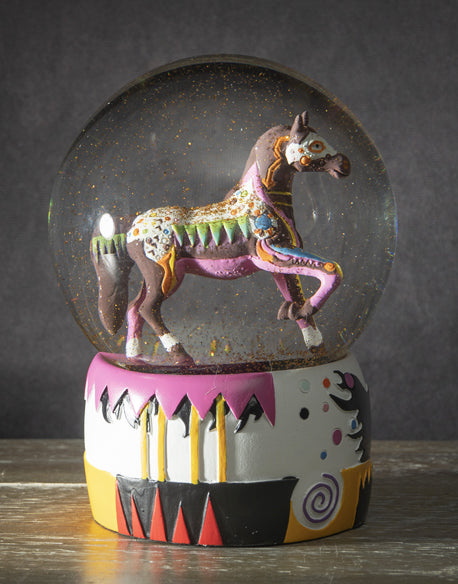 ebros gift Trail Of Painted Ponies Western Praire Horizon Horse Glitter Water Globe Decor