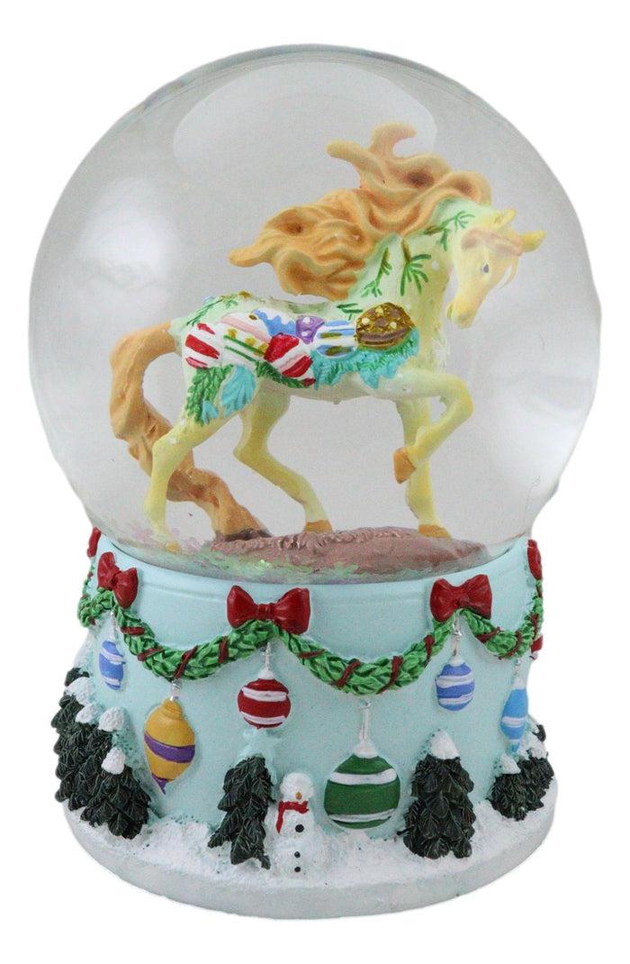 Ebros Gift Trail Of Painted Ponies Western Vintage Christmas Horse Glitter Water Globe