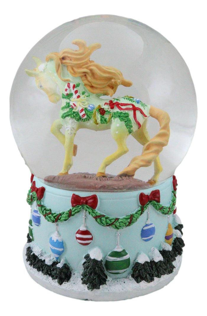 Ebros Gift Trail Of Painted Ponies Western Vintage Christmas Horse Glitter Water Globe