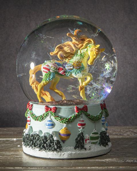 ebros gift Trail Of Painted Ponies Western Vintage Christmas Horse Glitter Water Globe
