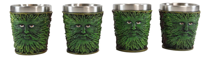Ebros Gift Tree Spirit Forest Dryad Foliage Leaf Pattern Greenman 2oz Shot Glasses Set Of 4
