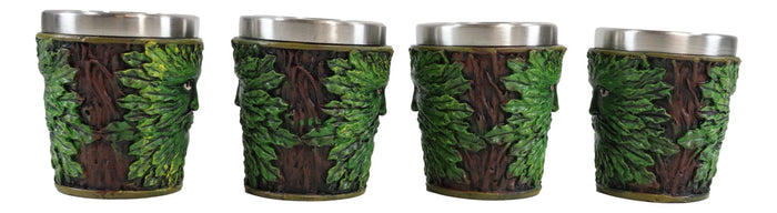 Ebros Gift Tree Spirit Forest Dryad Foliage Leaf Pattern Greenman 2oz Shot Glasses Set Of 4