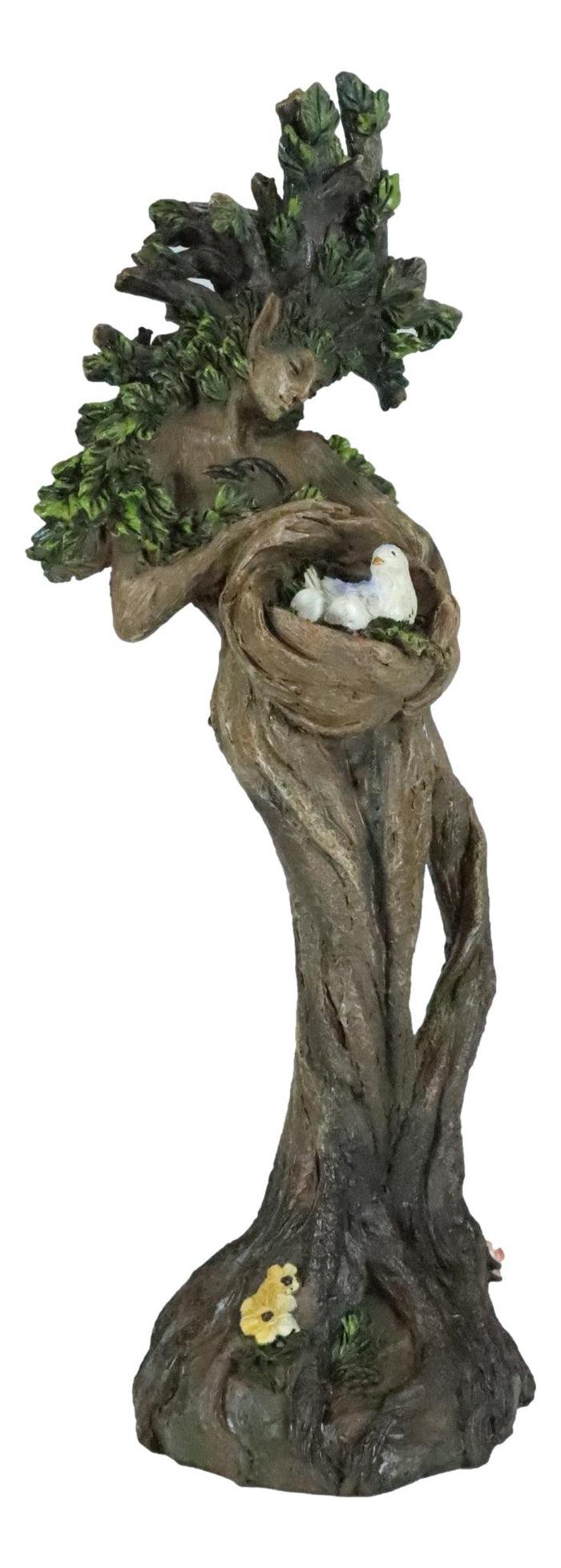 Ebros Gift Tree Woman Gaia Dryad Ent Native Earth Goddess Hugging Nest With Birds Figurine