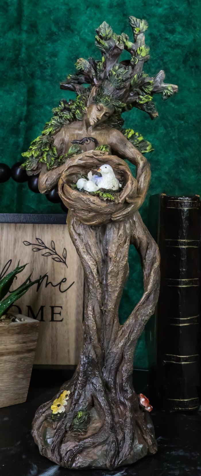 ebros gift Tree Woman Gaia Dryad Ent Native Earth Goddess Hugging Nest With Birds Figurine