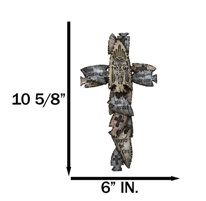 Ebros Gift Tribal Indian Faux Arrowhead Stones Lamb Of God Good Shepherd Wall Cross Plaque