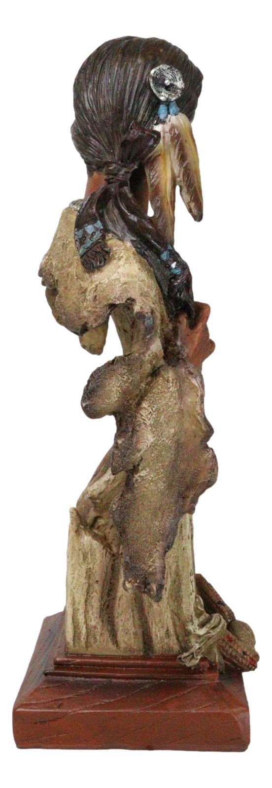 Ebros Gift Tribal Native American Indian Lady Princess With Eagle Feathers Bust Figurine