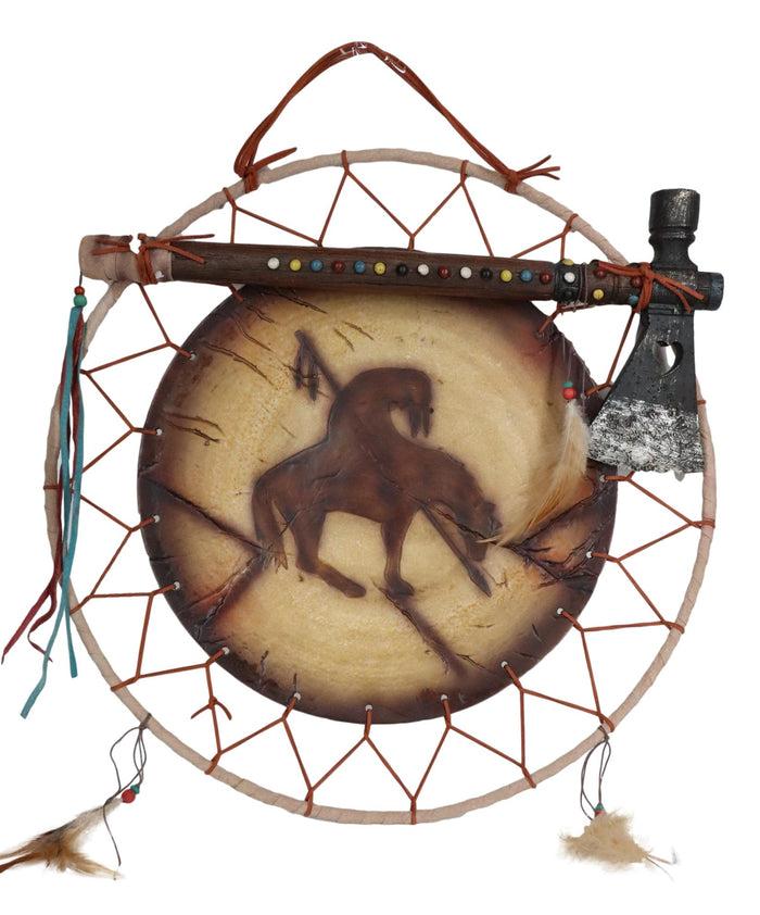 Ebros Gift Tribal Native Indian End Of Trail War Shield Battle Axe Dreamcatcher Wall Decor