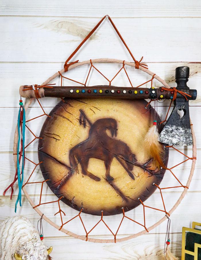 ebros gift Tribal Native Indian End of Trail War Shield Battle Axe Dreamcatcher Wall Decor
