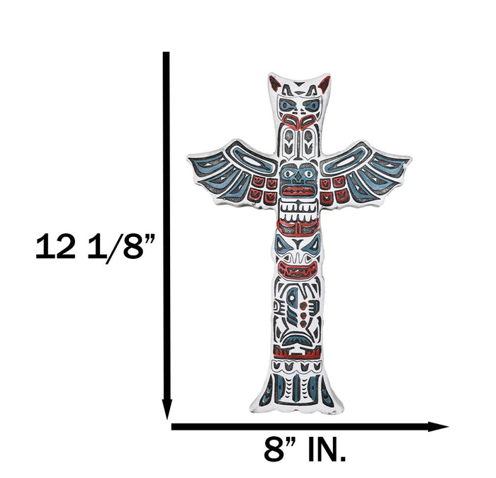 Ebros Gift Tribal Native Indigenous Tiki Animal Totem Pole Wall Cross Decor Plaque