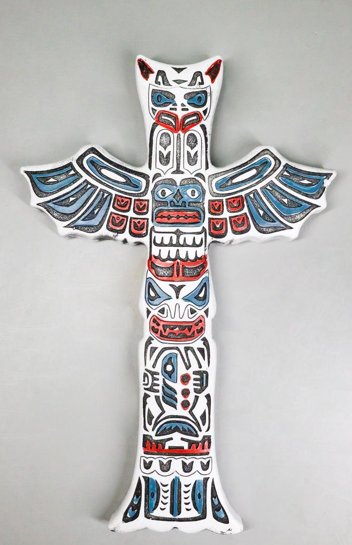 ebros gift Tribal Native Indigenous Tiki Animal Totem Pole Wall Cross Decor Plaque