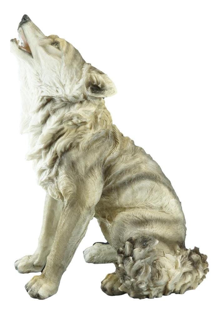 Ebros Gift Tribal Pack Alpha Leader Akela Howling Gray Wolf Statue 14"H Spirit Wolves