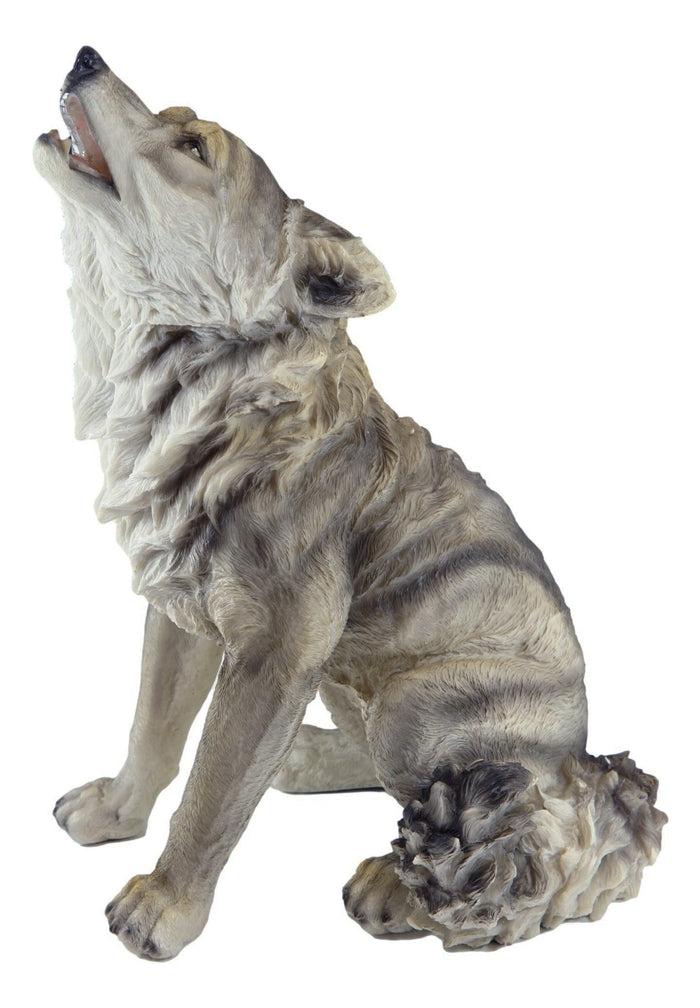 Ebros Gift Tribal Pack Alpha Leader Akela Howling Gray Wolf Statue 14"H Spirit Wolves