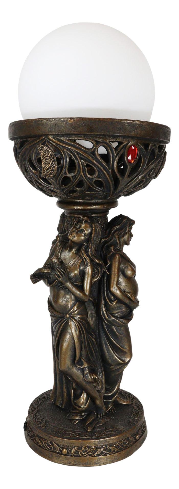 Ebros Gift Triple Goddess Maiden Mother Crone Triune Oracle Sculptural Globe Table Lamp
