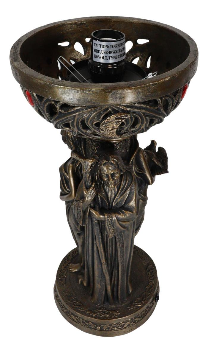 Ebros Gift Triple Goddess Maiden Mother Crone Triune Oracle Sculptural Globe Table Lamp