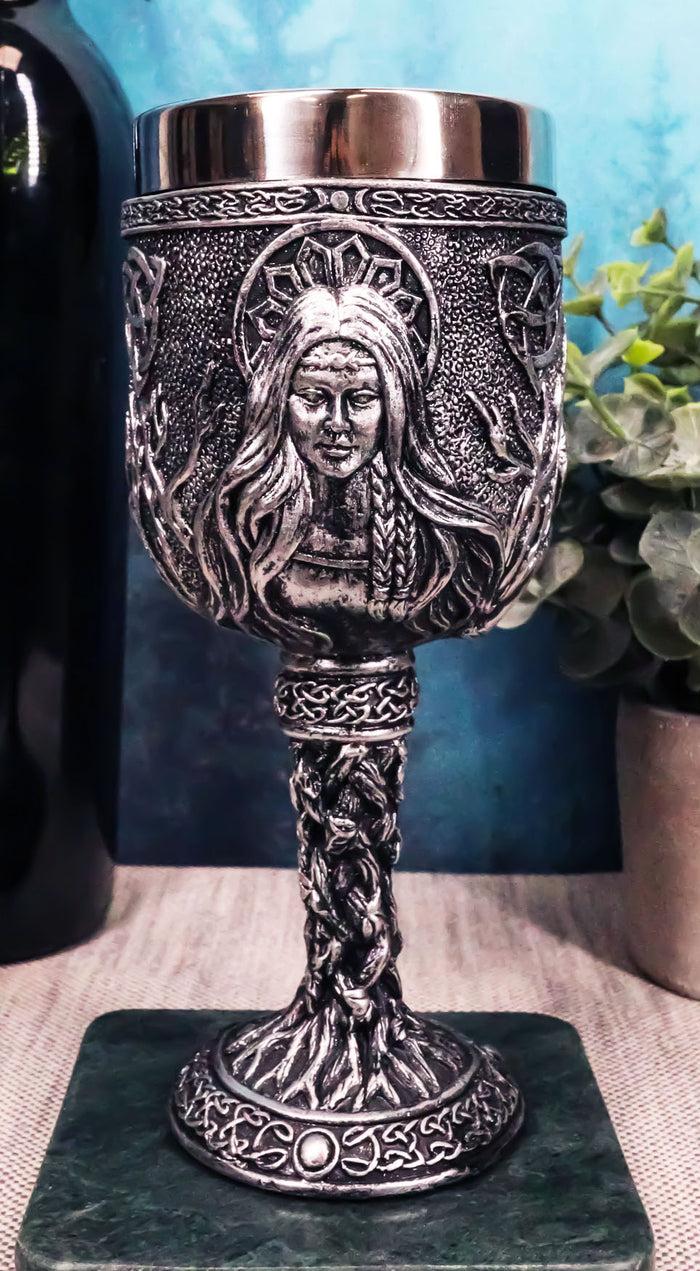 ebros gift Triple Goddess Maiden Mother Crone Witchcraft Wine Drink Goblet Chalice 5oz