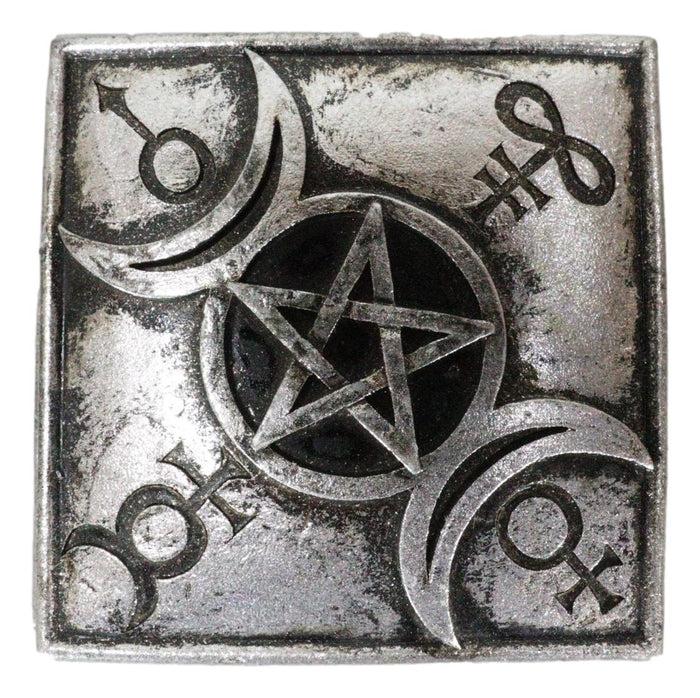 Ebros Gift Triple Moon Goddess Occult Wicca Pagan Decorative Jewelry Box With Alchemy Runes