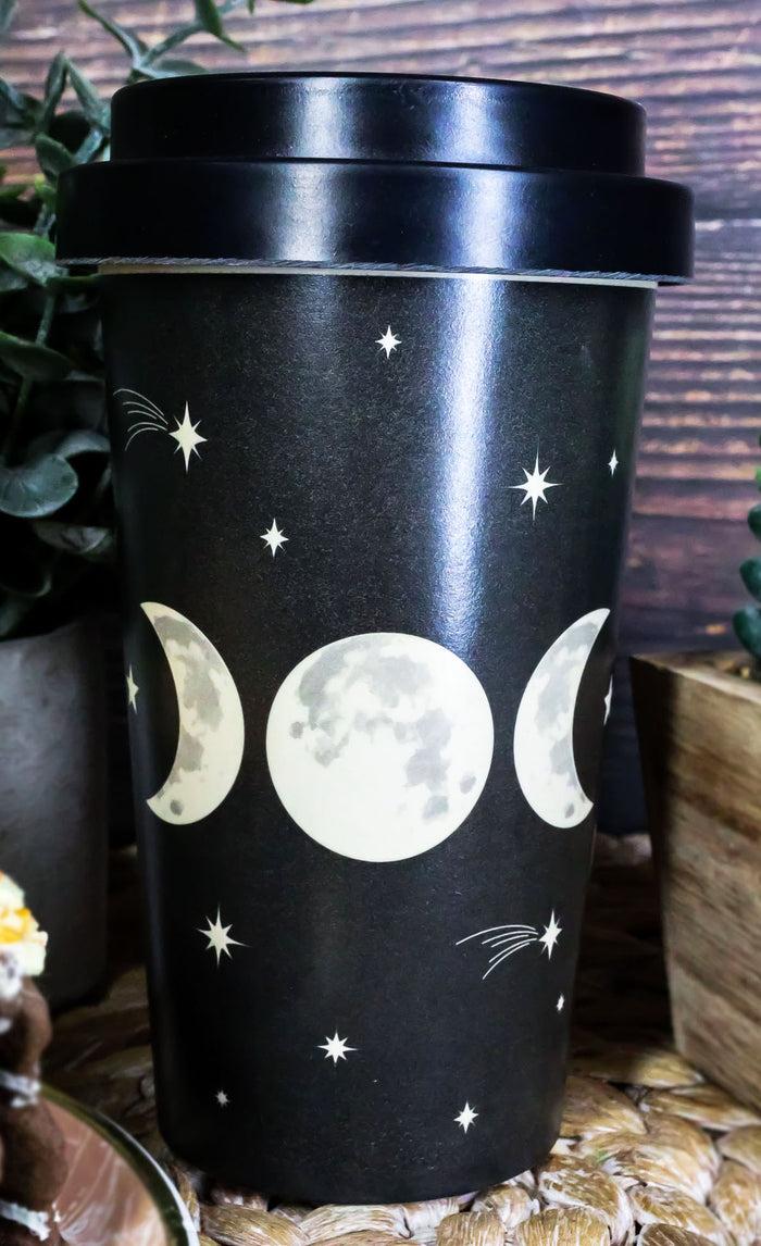 ebros gift Triple Moon Waxing Full Waning Moons Bamboo Travel Mug Cup With Lid And Sleeve