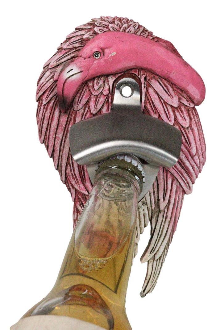 Ebros Gift Tropical Paradise Wading Bird Pink Flamingo Wall Mounter Beer Bottle Opener