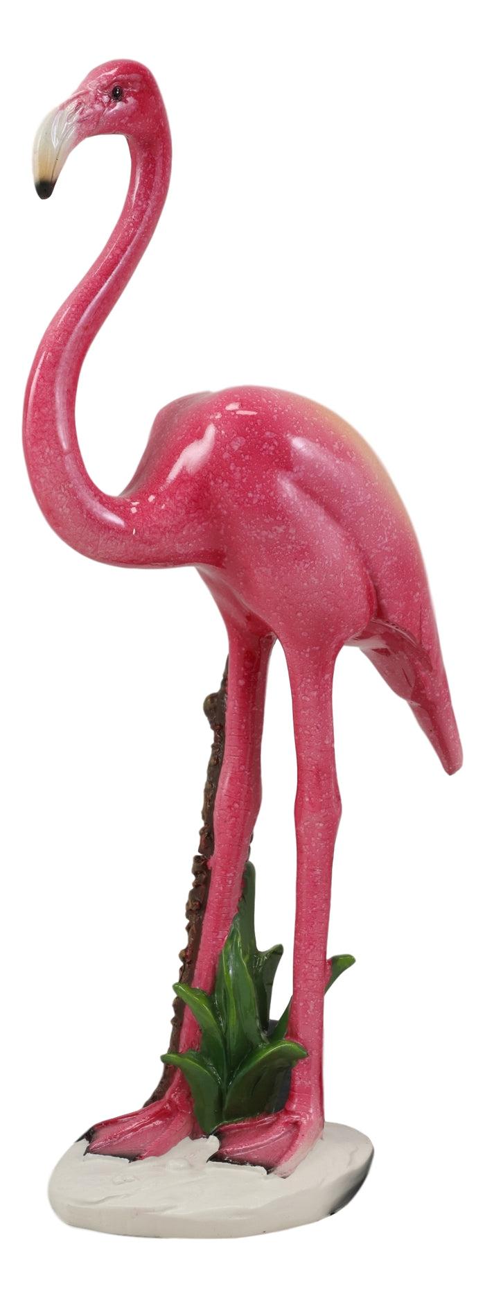 Ebros Gift Tropical Rainforest Paradise Standing Pink Flamingo Bird Decor Statue 11.75"H
