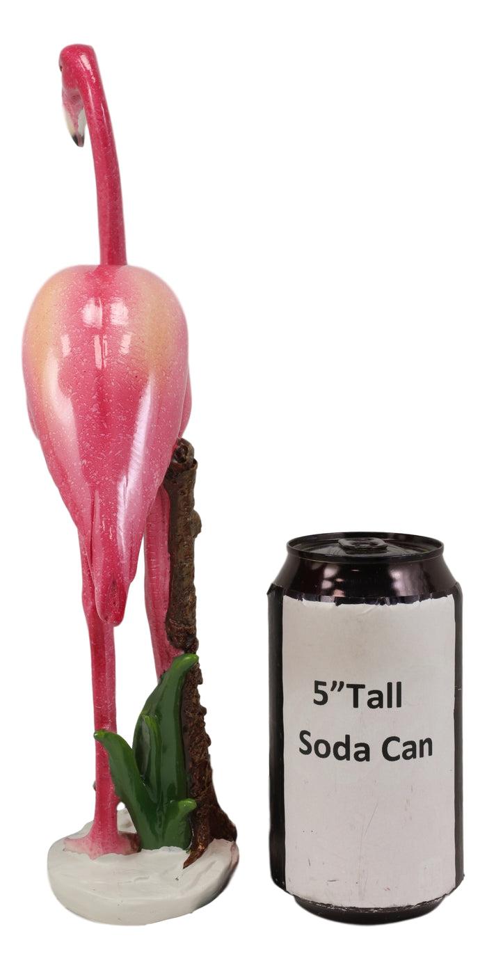 Ebros Gift Tropical Rainforest Paradise Standing Pink Flamingo Bird Decor Statue 11.75"H