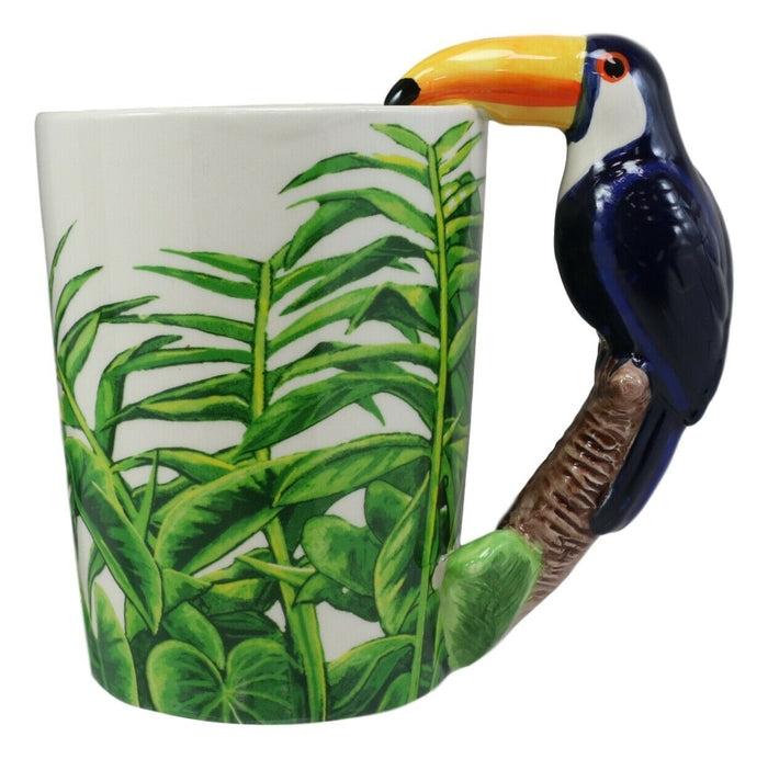 Ebros Gift Tropical Rainforest Paradise Toucan Bird Perching On Tree Branch Cup Mug 12oz